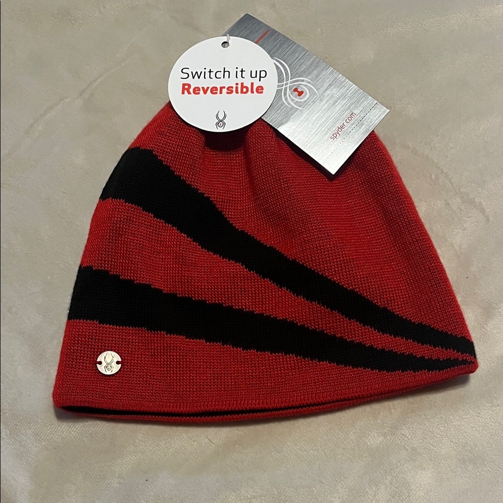 Spyder Red and Black Reversible Beanie